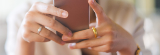 Woman browsing smartphone