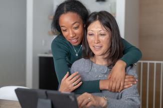 Two women seeking services